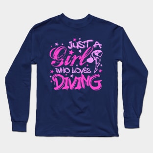 Funny Springboard Diving Quote Diver Gift for Girls Long Sleeve T-Shirt